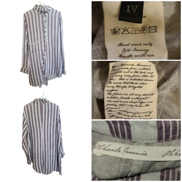 aleksandr manamis Other - ALEKSANDR MANAMIS ASSYMMETRIC RAW EDGE LINEN SHIRT